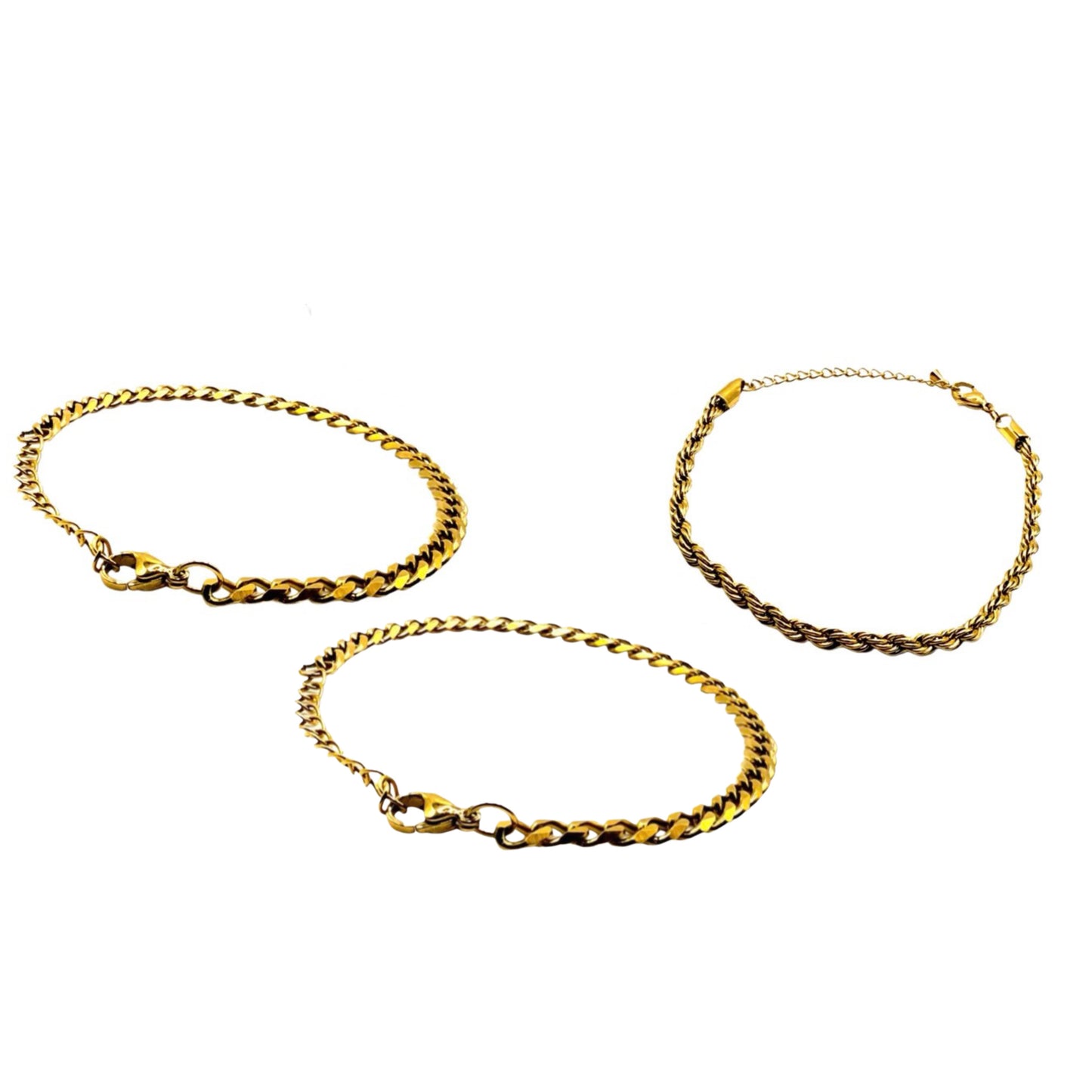 GOLD CUBAN BRACELET BUNDLE