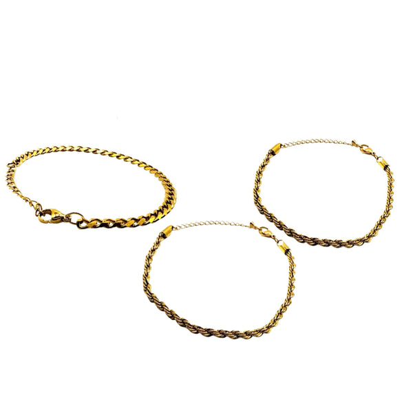 GOLD ROPE BRACELETS BUNDLE