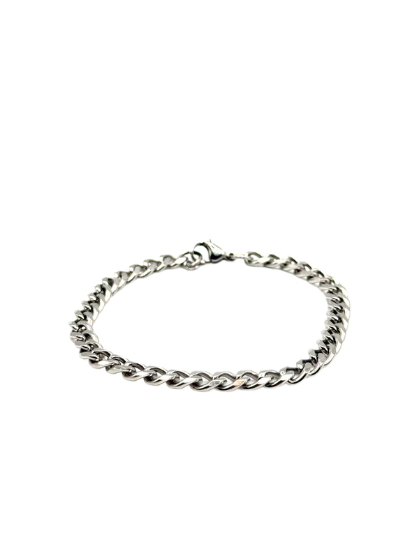 5mm (one size fits all) SILVER CUBAN bracelet