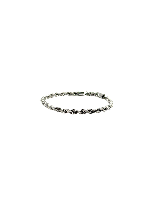 4mm (one size fits all) SILVER ROPE bracelet